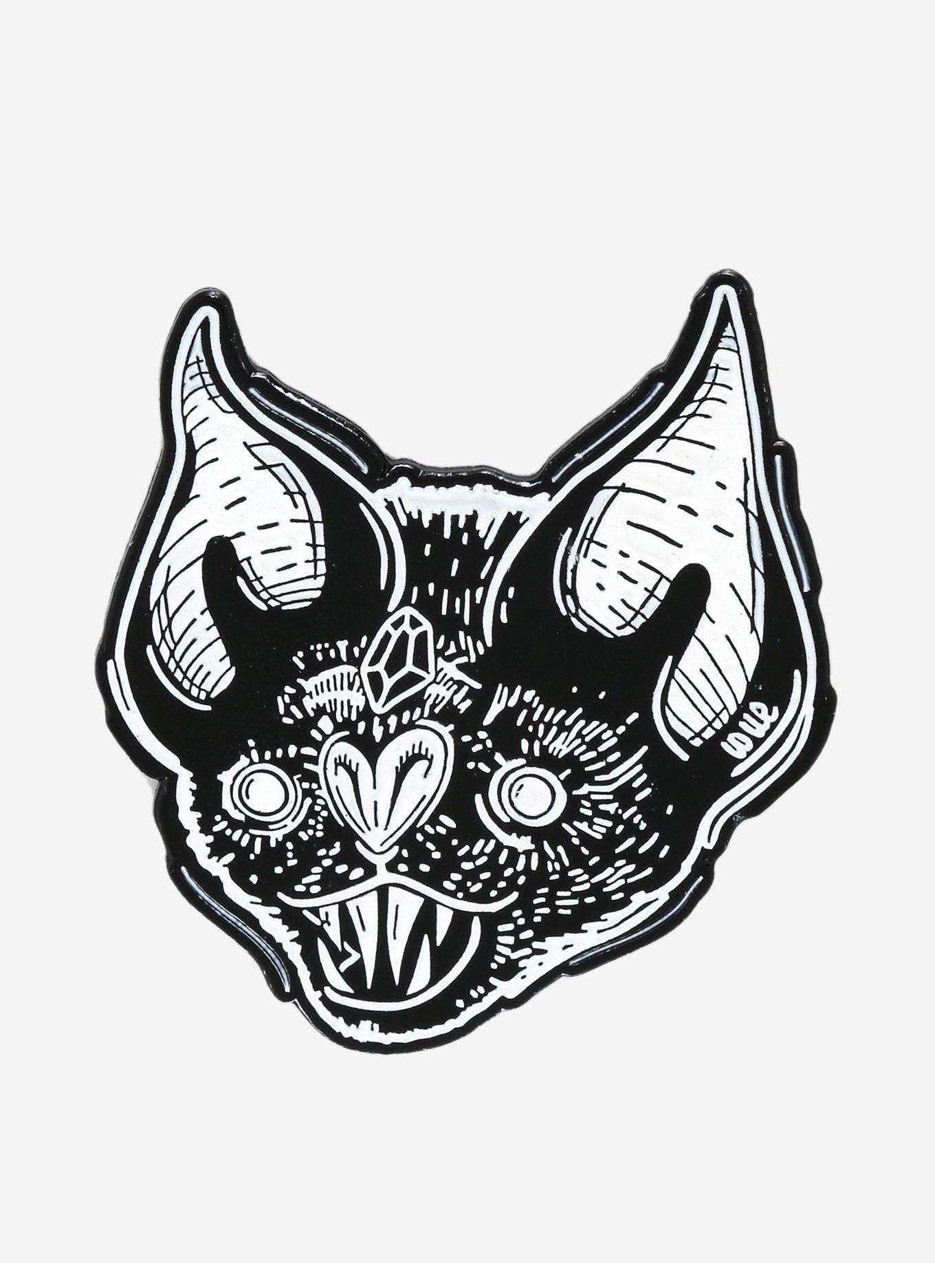 Bat Face Enamel Pin By Lolle, , hi-res