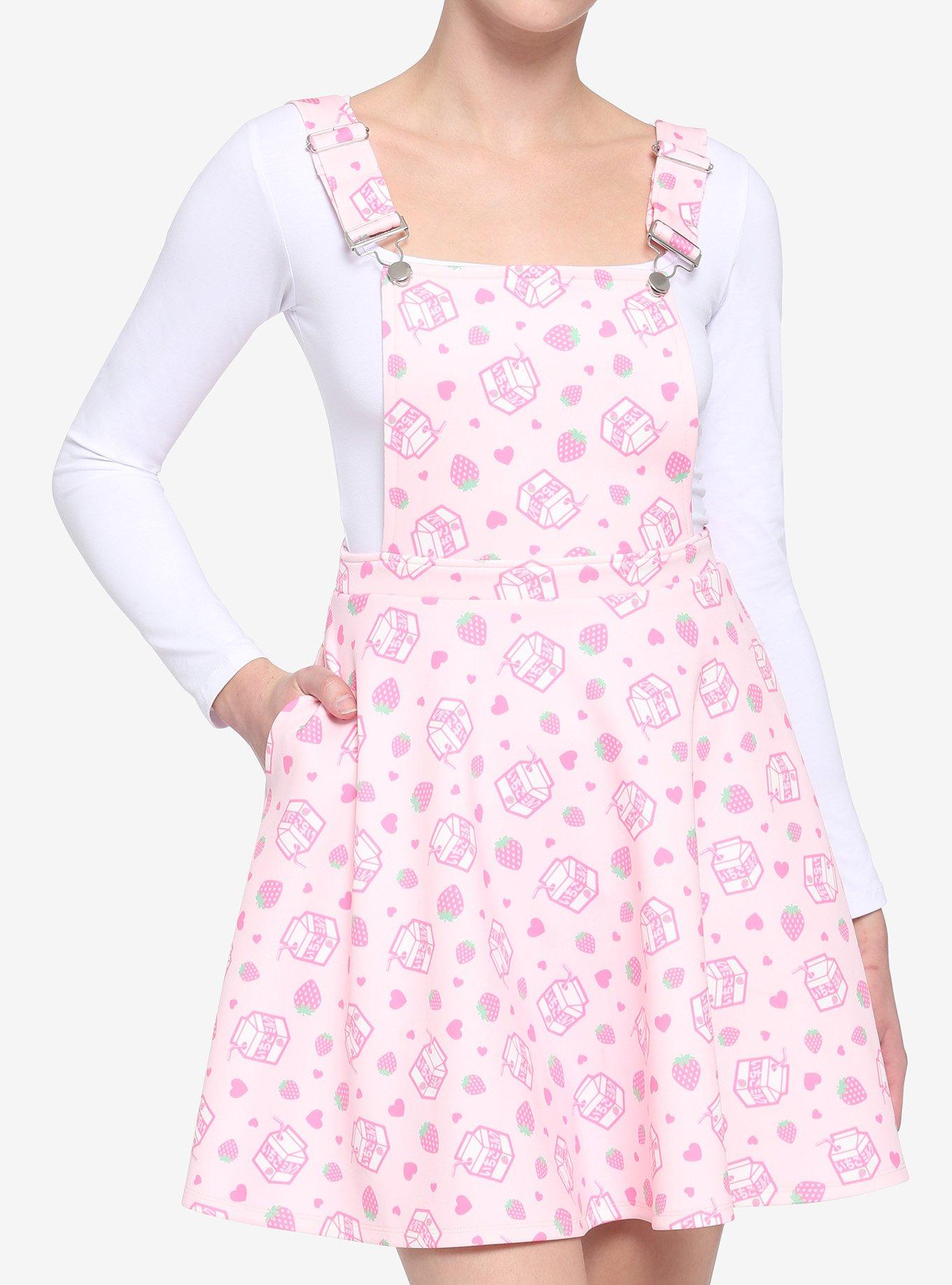 Strawberry Milk Skirtall, PINK, hi-res