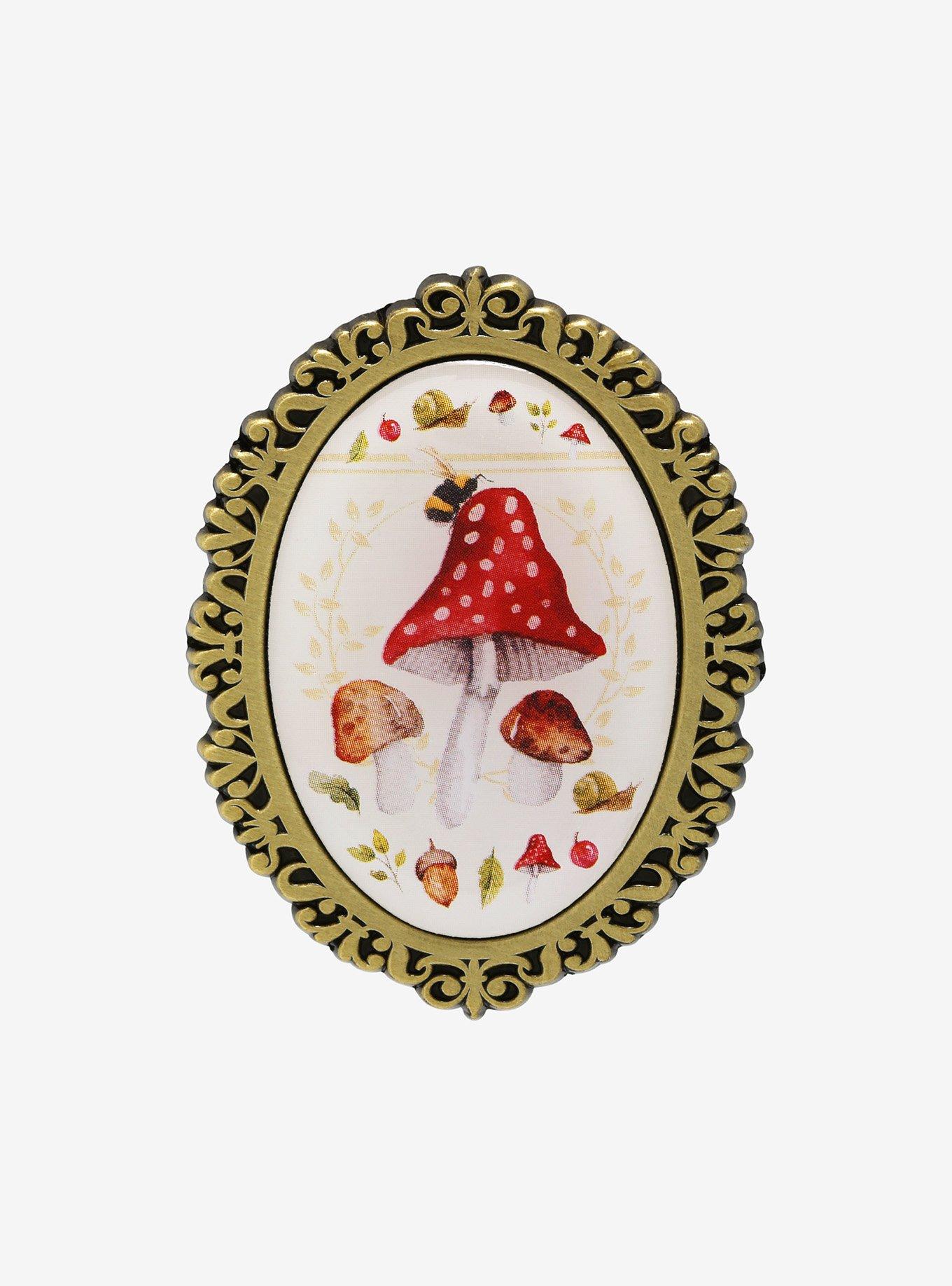 Mushroom Brooch Enamel Pin, , hi-res