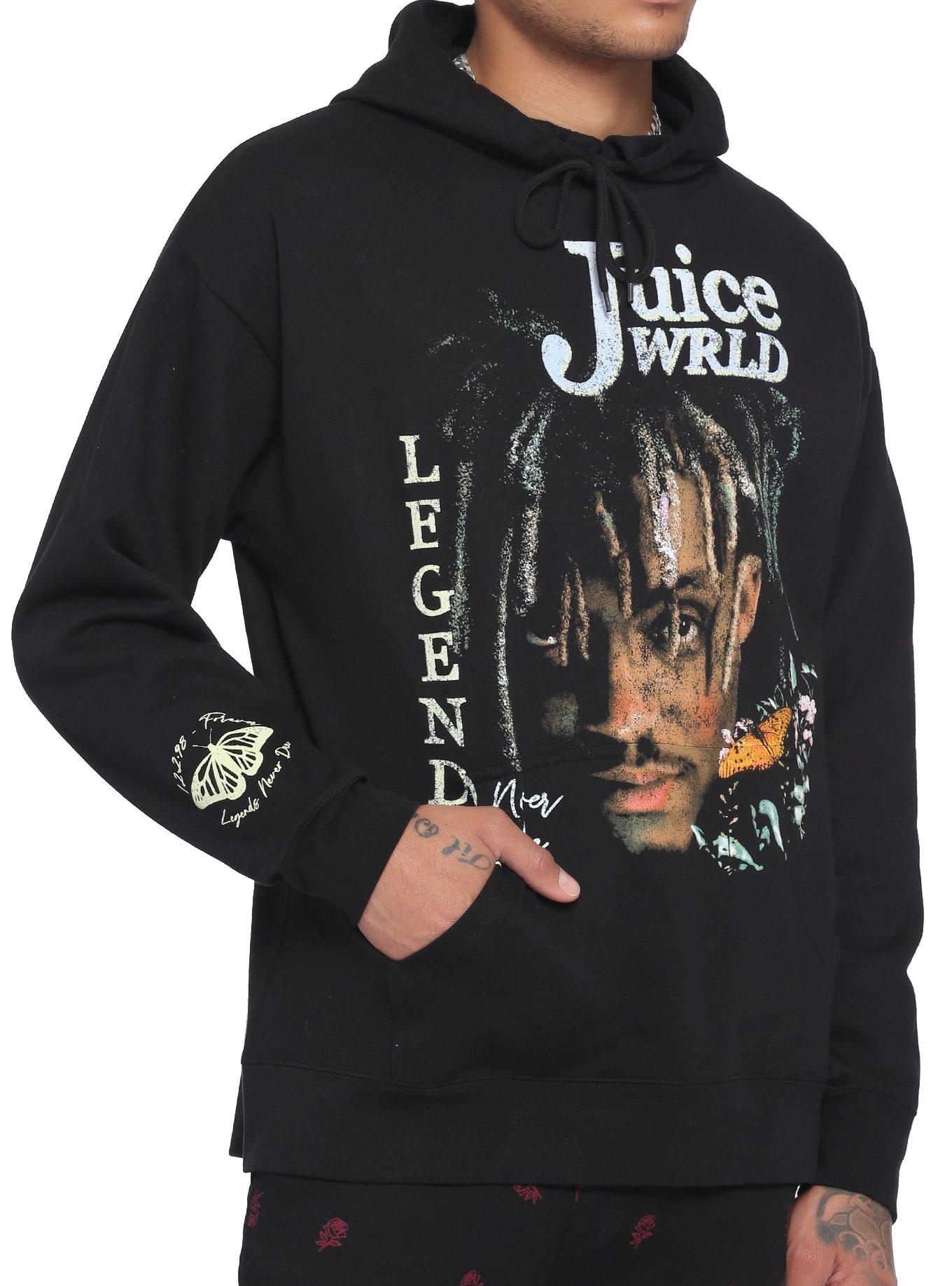 Juice WRLD Legends Never Die Black Graphic Hoodie Sz S