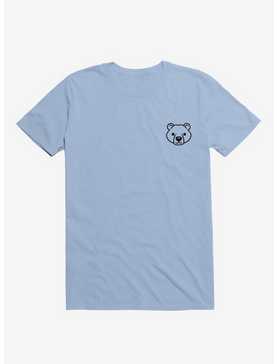 Bear Black And White Minimalist Pictogram Light Blue T-Shirt, , hi-res