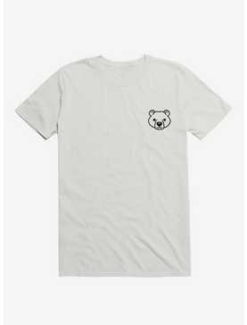 Bear Black And White Minimalist Pictogram White T-Shirt, , hi-res
