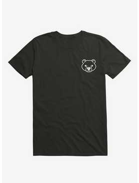 Bear Black And White Minimalist Pictogram Black T-Shirt, , hi-res