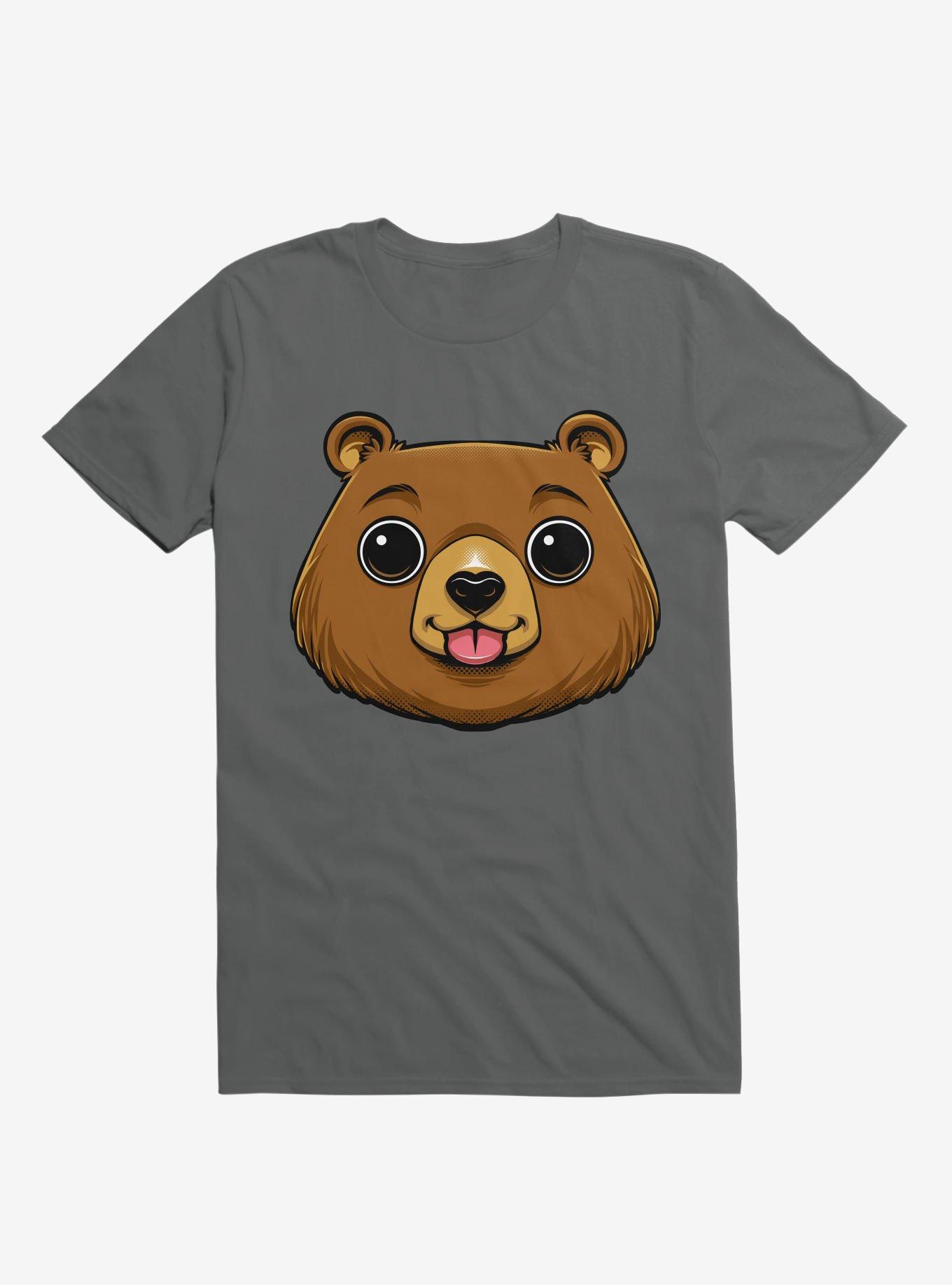 Bear Face Charcoal Grey T-Shirt, CHARCOAL, hi-res