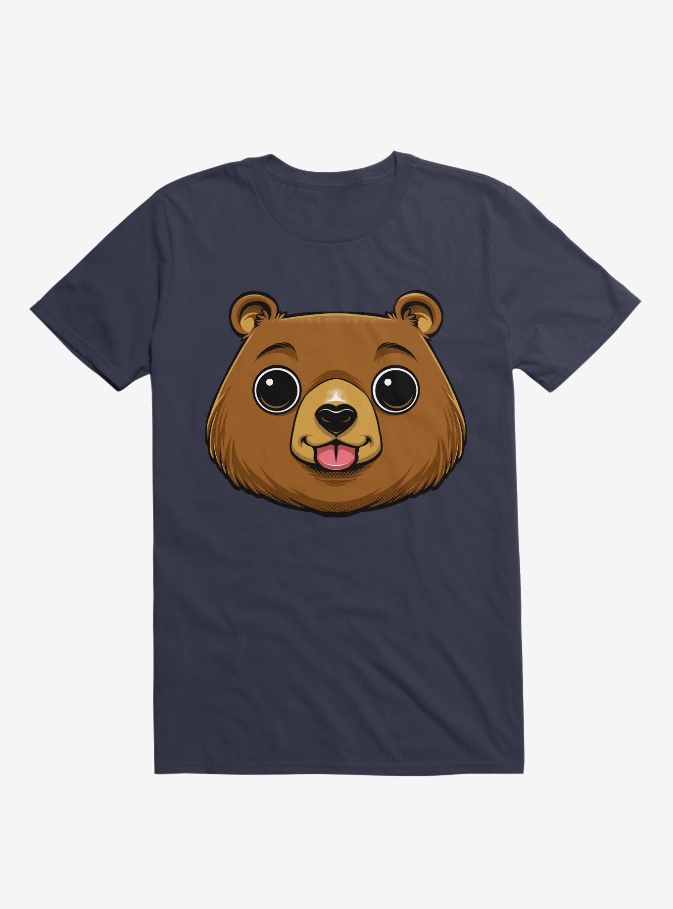 Bear Face Navy Blue T-Shirt, NAVY, hi-res