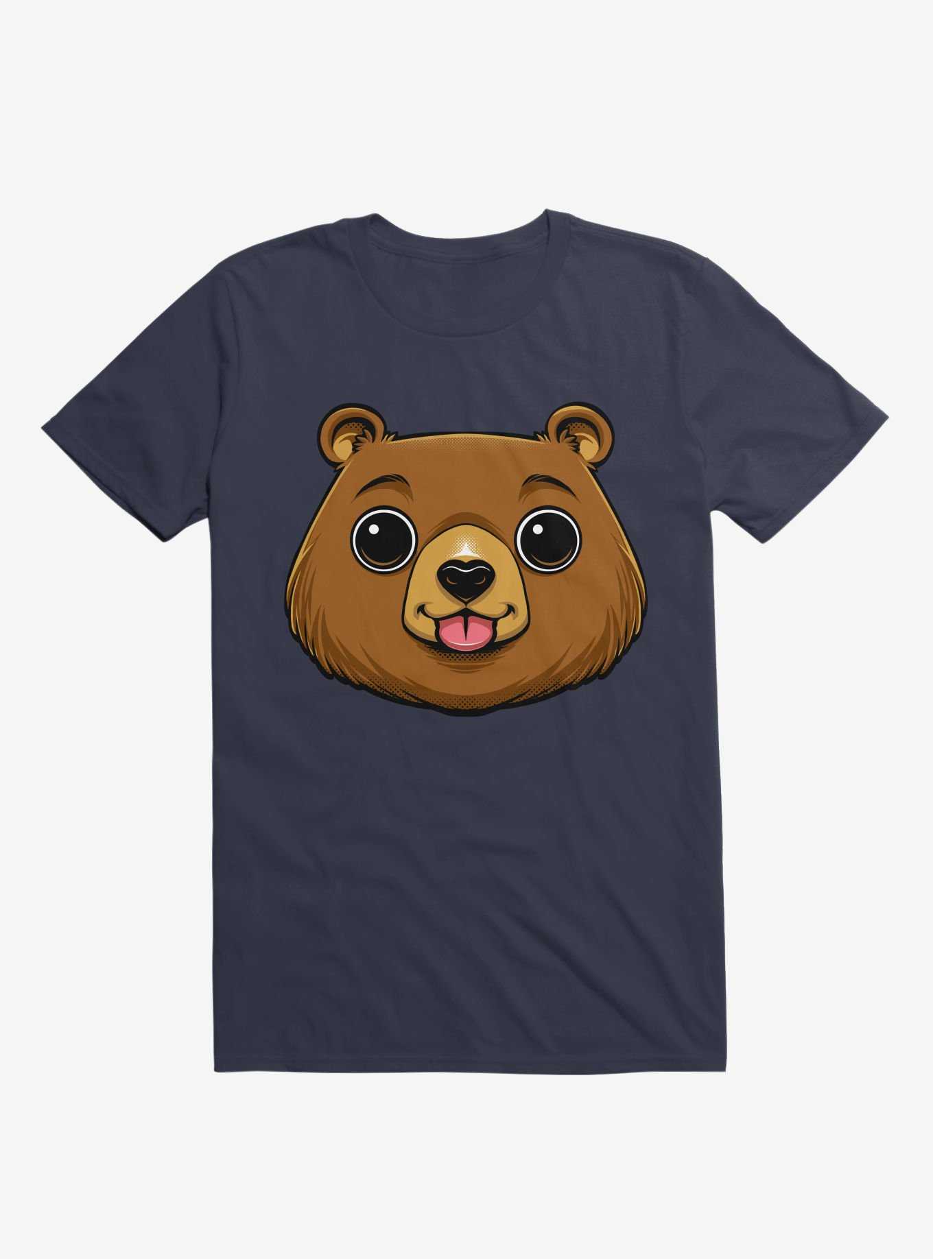 Bear Face Navy Blue T-Shirt, , hi-res