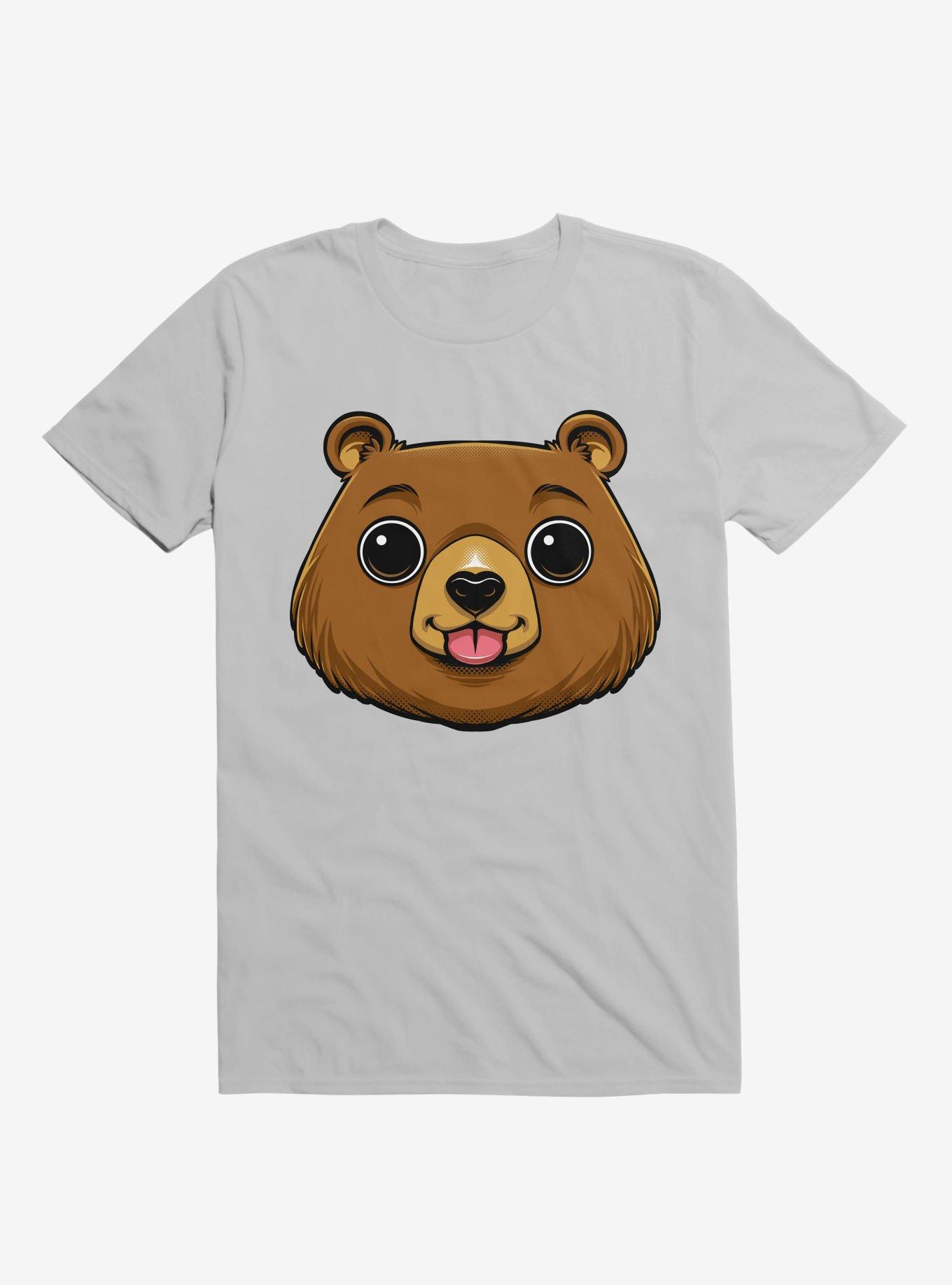 Bear Face Ice Grey T-Shirt, ICE GREY, hi-res