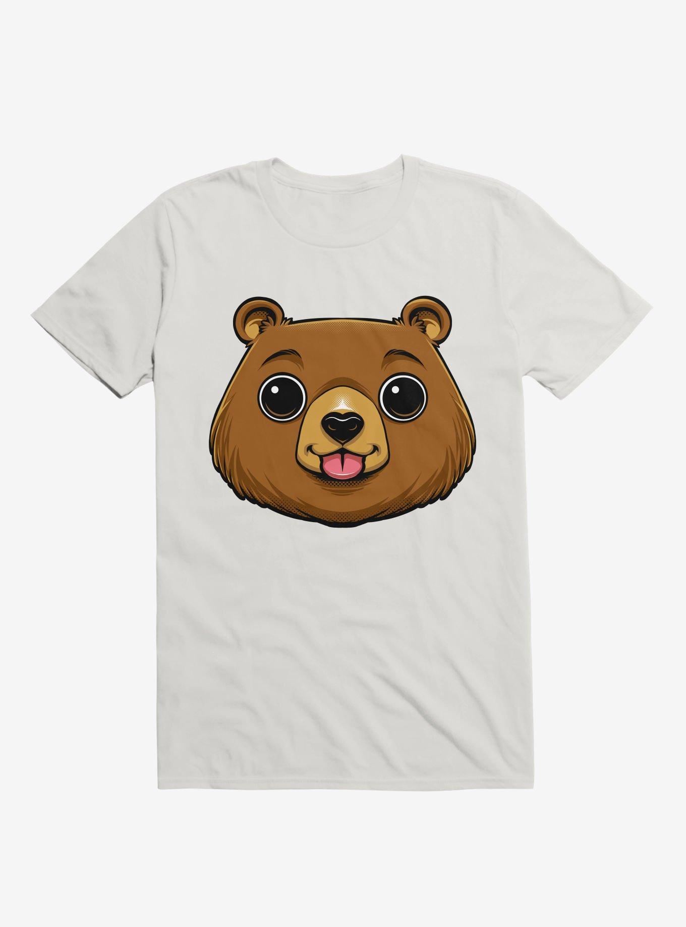 Bear Face White T-Shirt, WHITE, hi-res