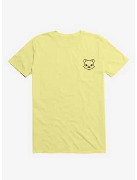 Cat Minimalist Pictogram Corn Silk Yellow T-Shirt, , hi-res
