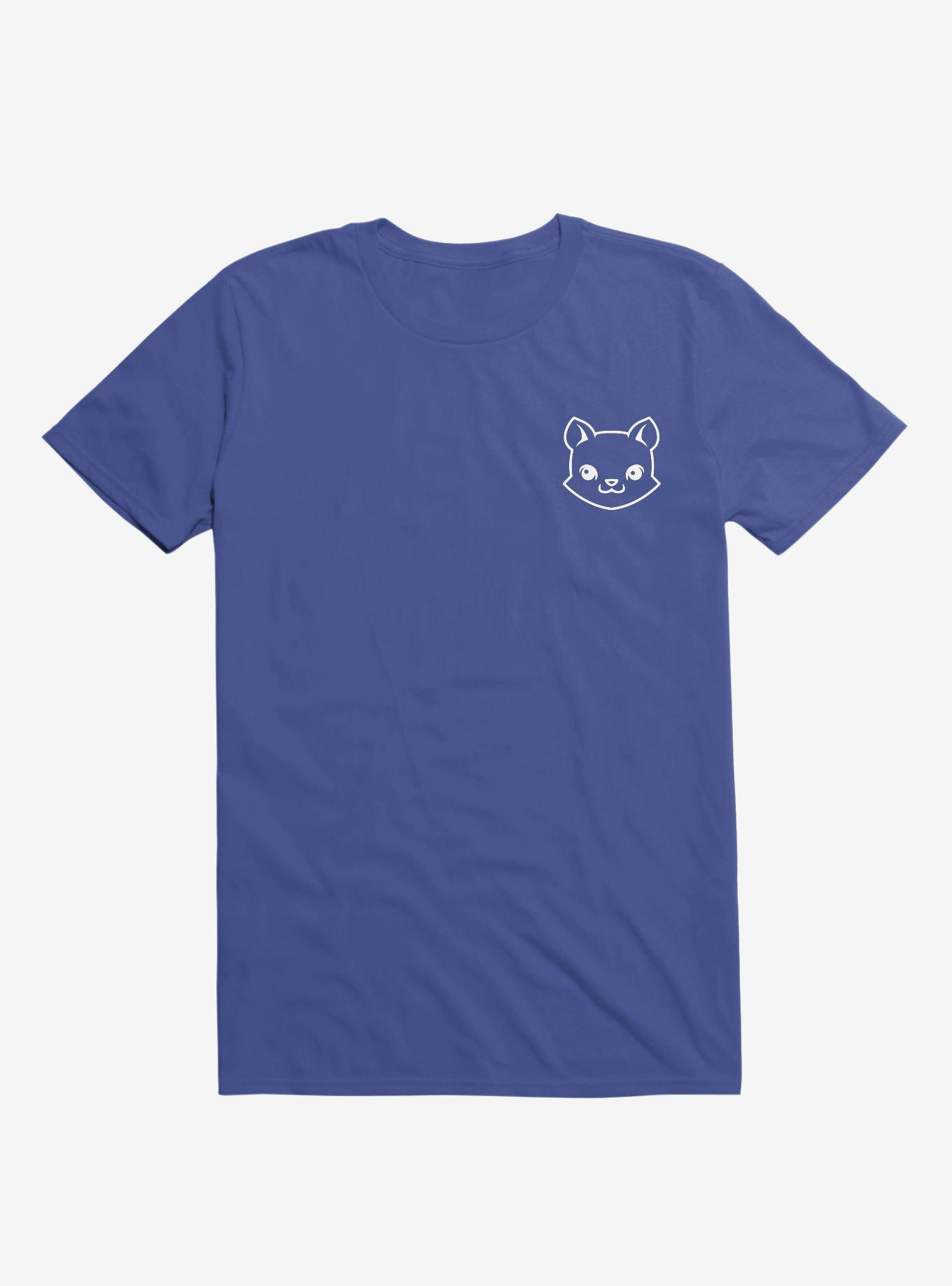 Cat Minimalist Pictogram Royal Blue T-Shirt, , hi-res