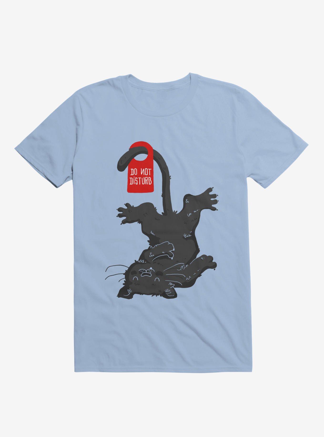 Do Not Disturb Cat Light Blue T-Shirt, , hi-res