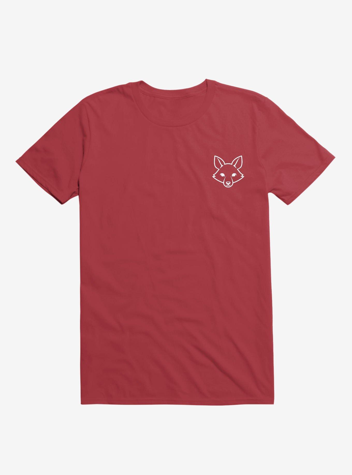 Fox Black And White Minimalist Pictogram - White T-Shirt, , hi-res