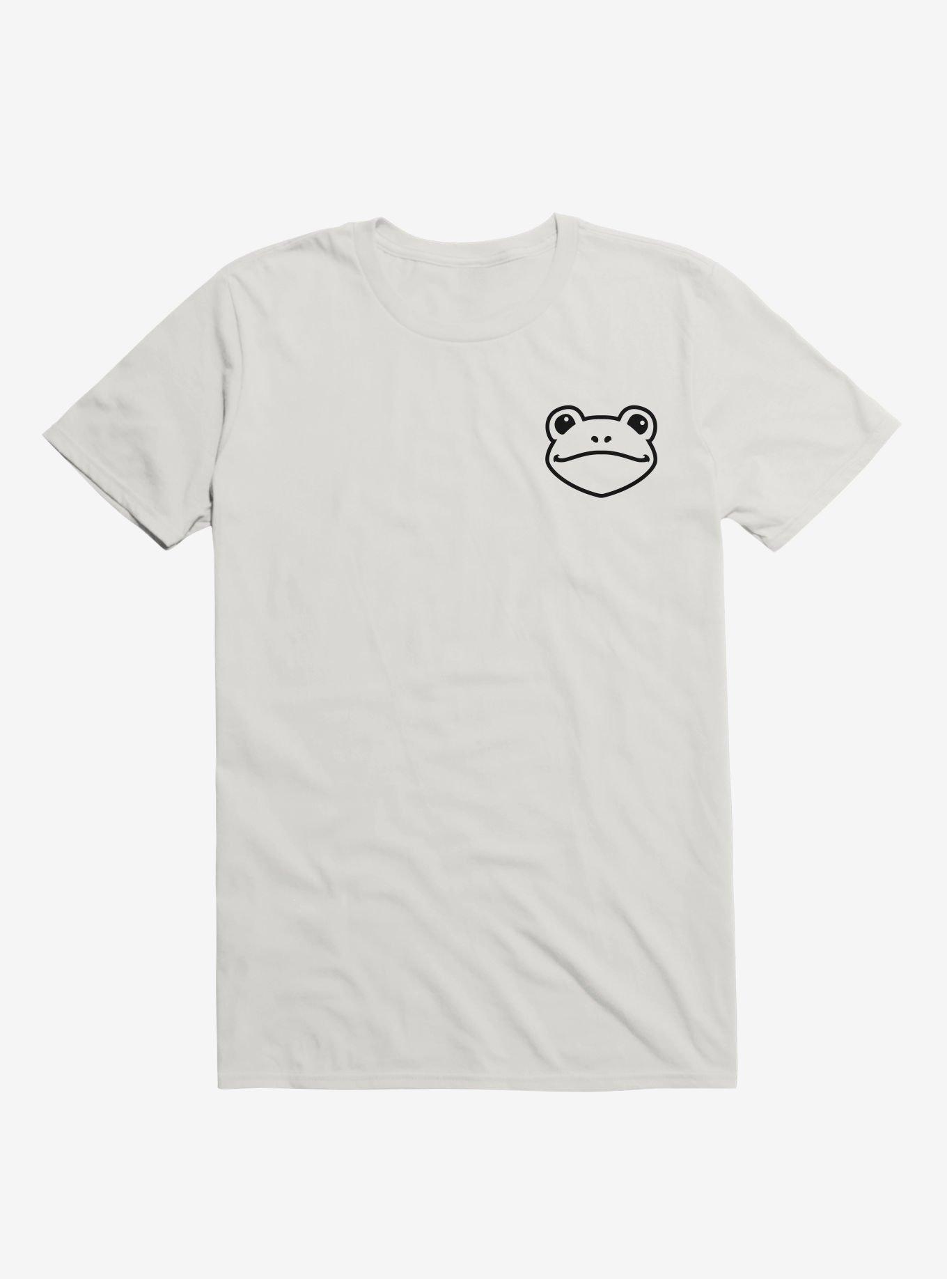 Frog Black And White Minimalist Pictogram T-Shirt, WHITE, hi-res