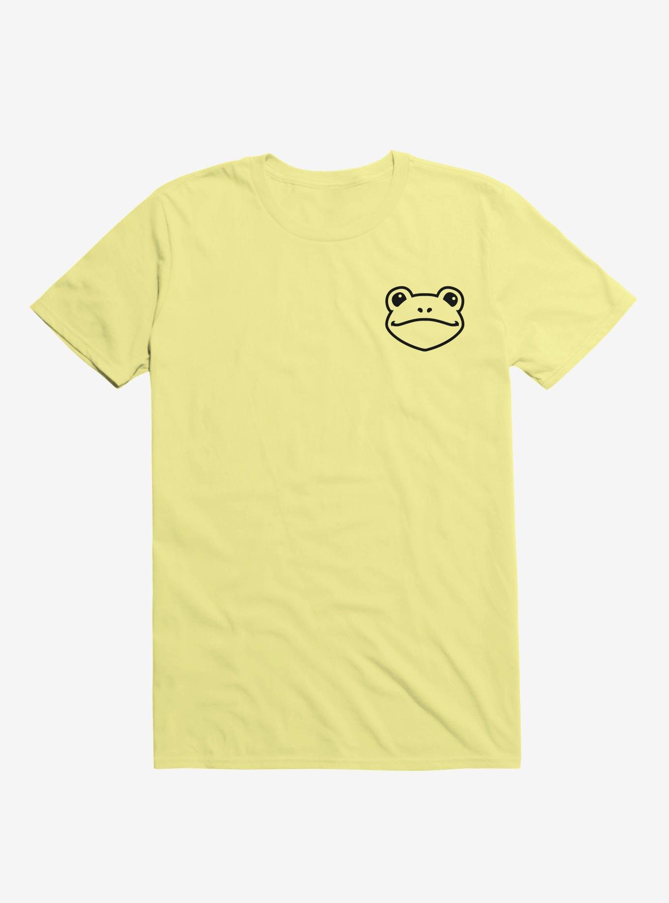 Frog Black And White Minimalist Pictogram T-Shirt, CORN SILK, hi-res