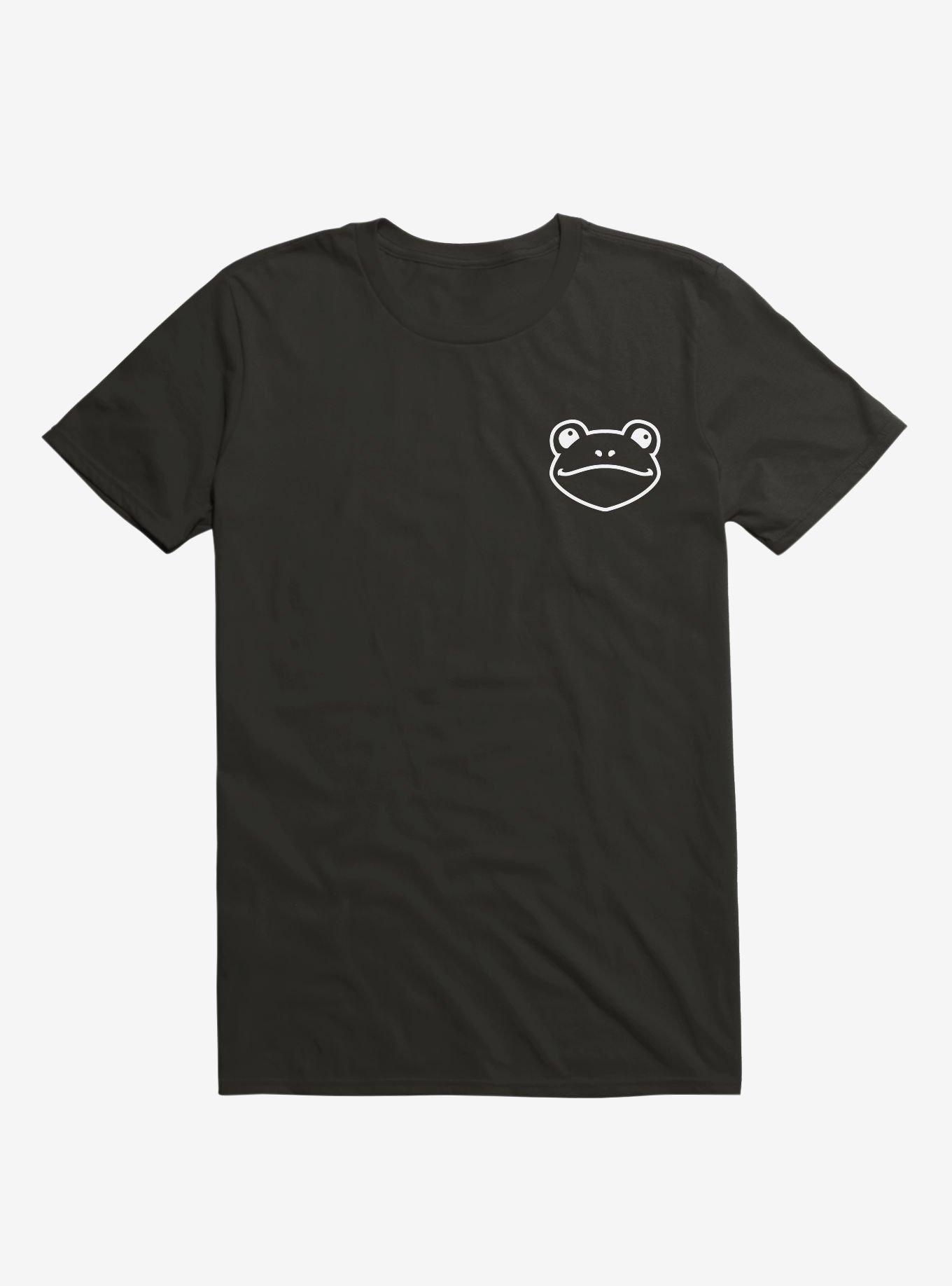 Frog Black And White Minimalist Pictogram - White T-Shirt, , hi-res