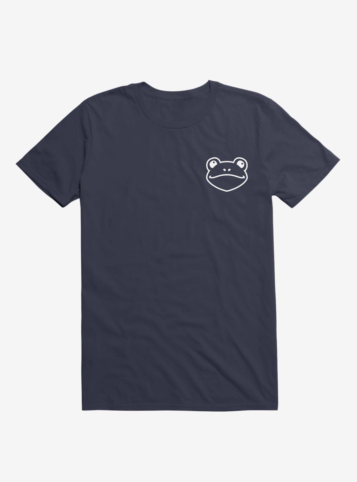 Frog Black And White Minimalist Pictogram - White T-Shirt, , hi-res