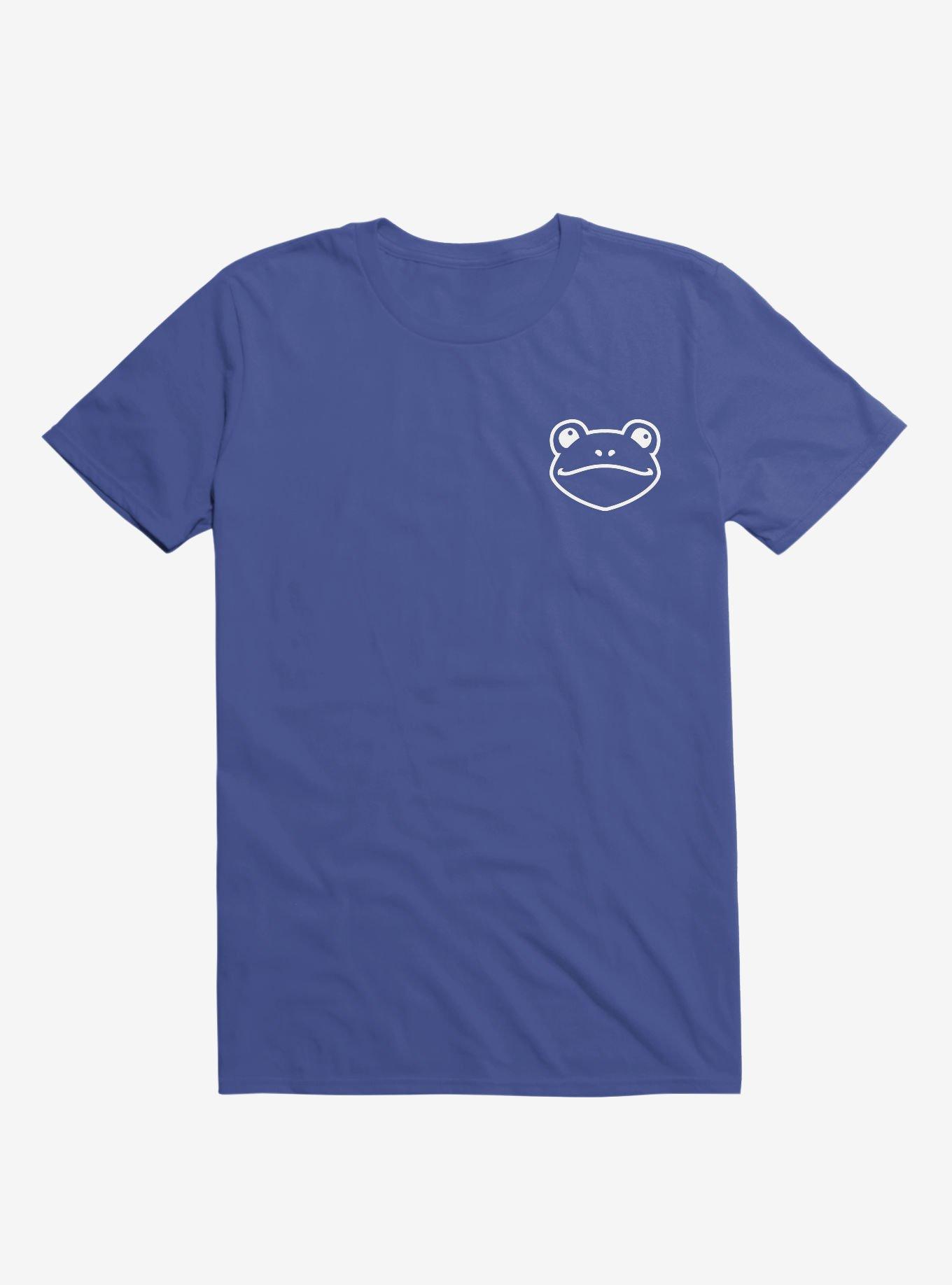 Frog Black And White Minimalist Pictogram - White T-Shirt, ROYAL, hi-res