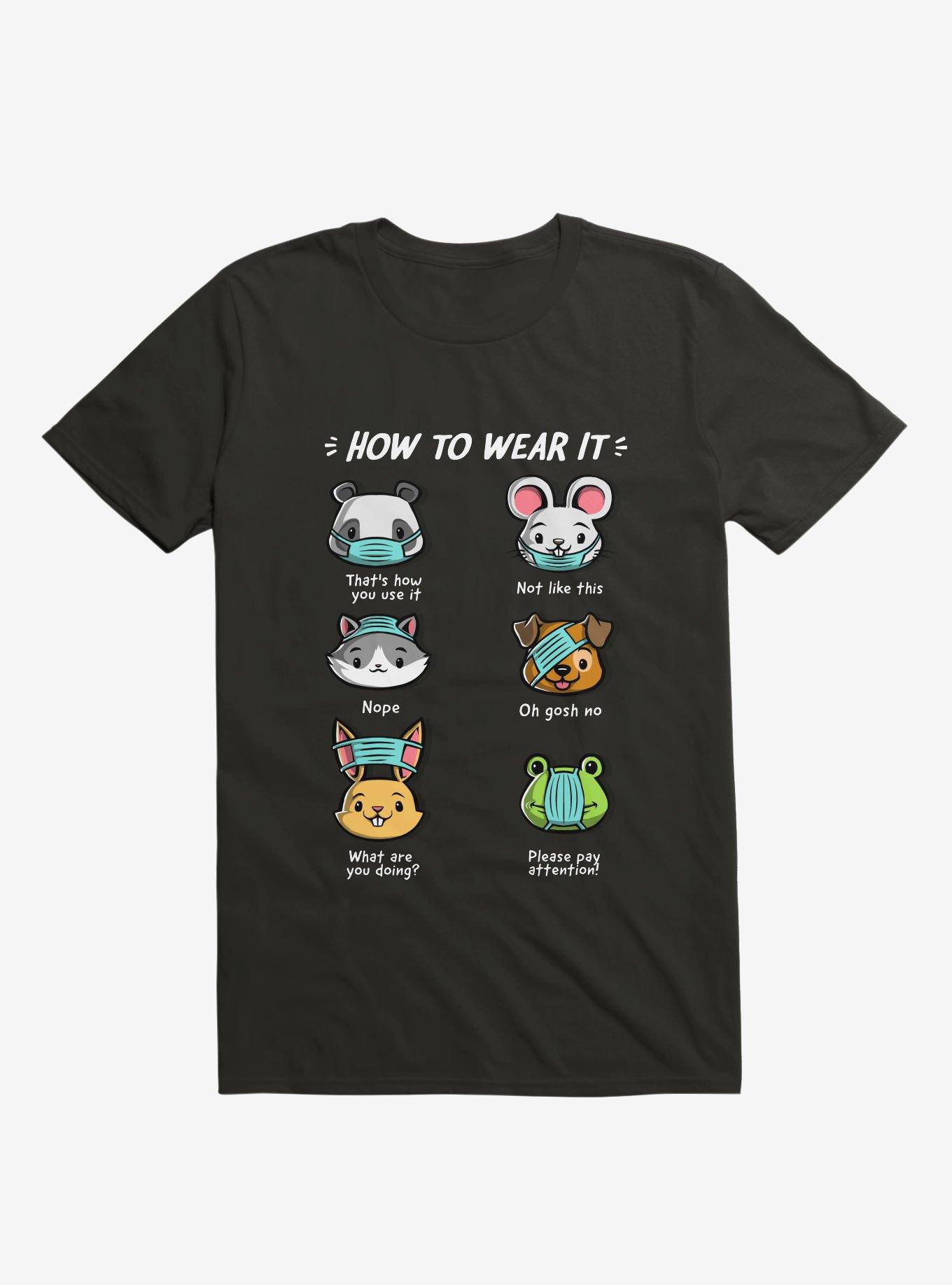 How Not To Wear A Face Mask Cute Animals T-Shirt, , hi-res