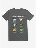 How Not To Wear A Face Mask Cute Animals T-Shirt, CHARCOAL, hi-res