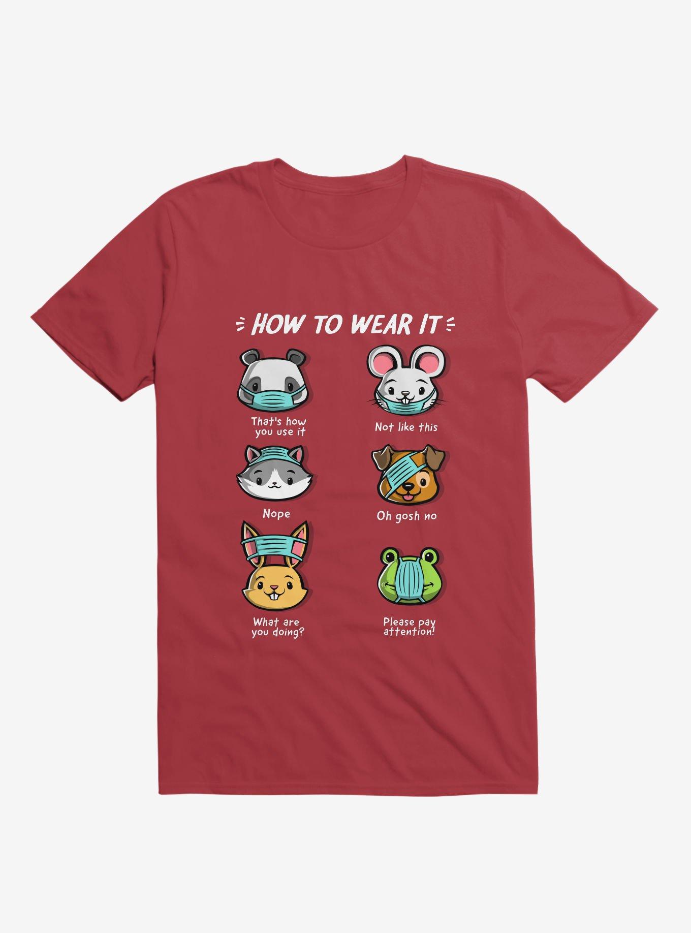 How Not To Wear A Face Mask Cute Animals T-Shirt, , hi-res