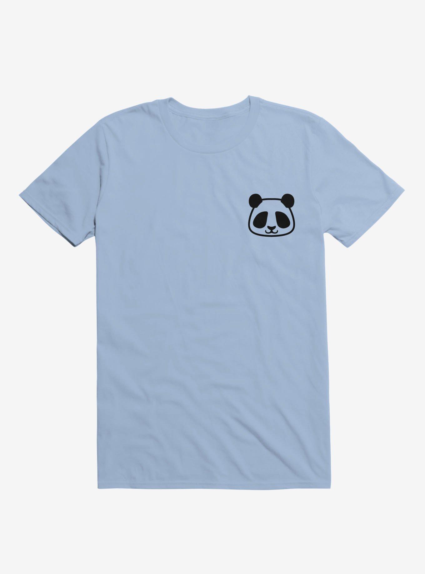 Panda Black And White Minimalist Pictogram T-Shirt, LIGHT BLUE, hi-res