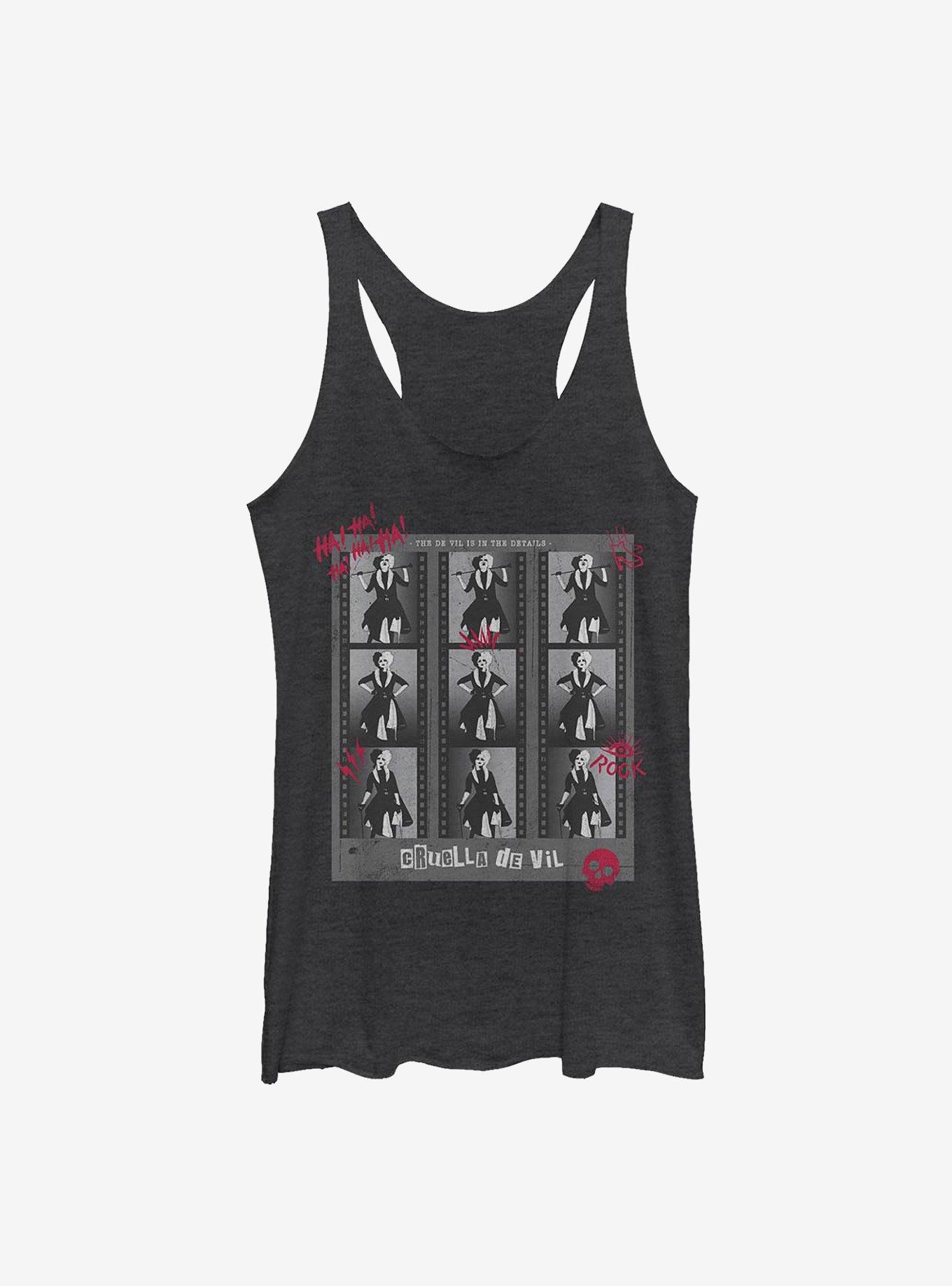 Disney Cruella Film Negatives Girls Tank, BLK HTR, hi-res