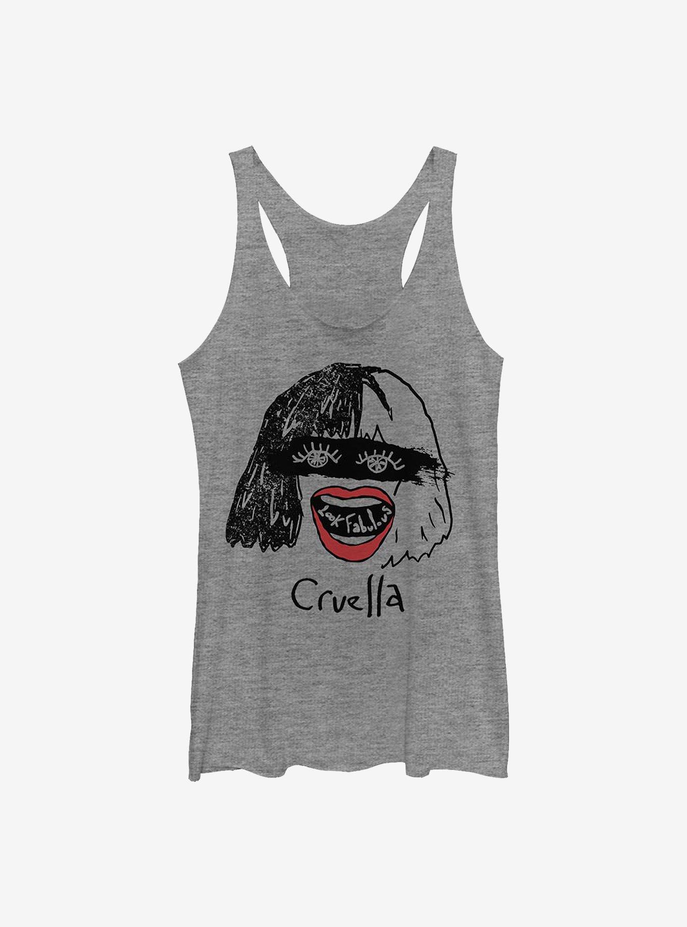 Disney Cruella Look Fabulous Girls Tank, GRAY HTR, hi-res