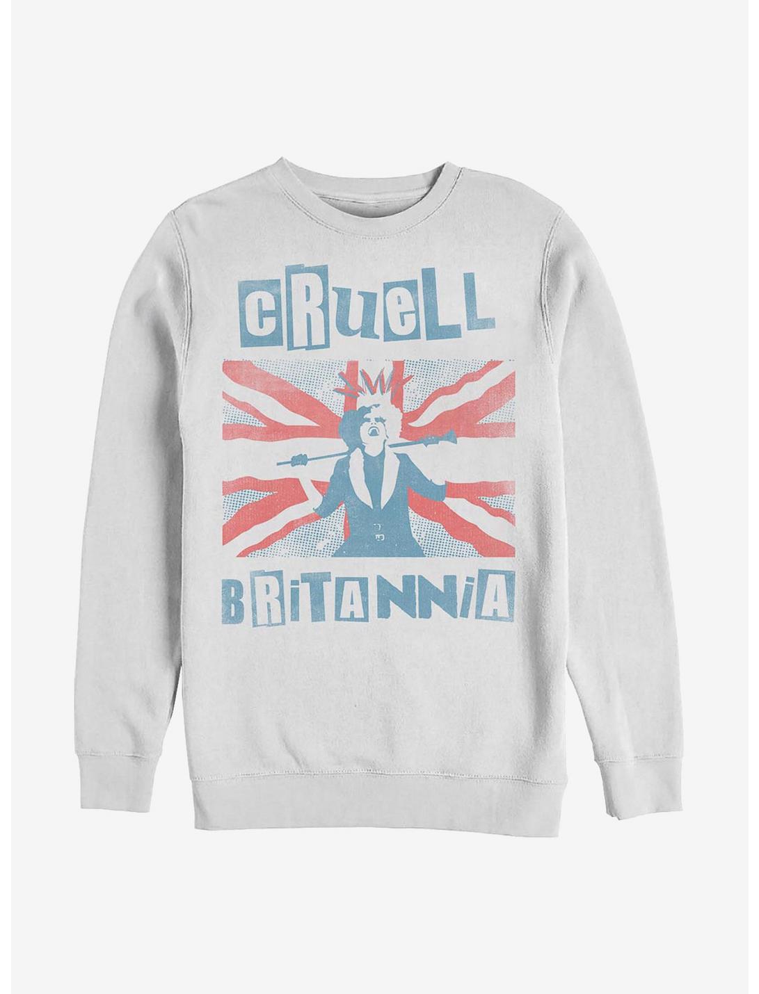 Disney Cruella Cruell Britannia Crew Sweatshirt, WHITE, hi-res