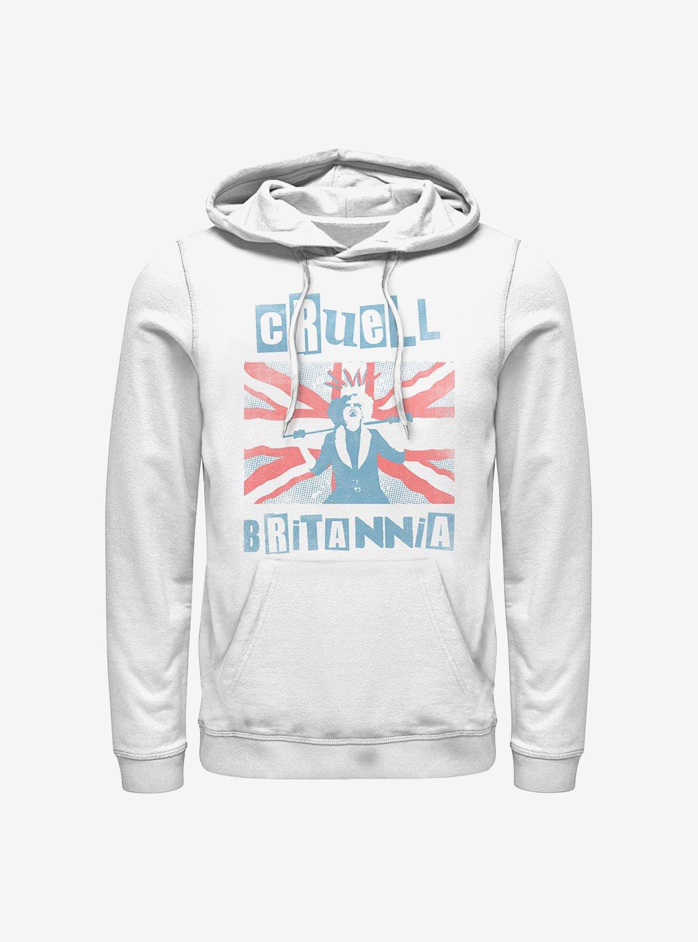 Disney Cruella Cruell Britannia Hoodie, WHITE, hi-res