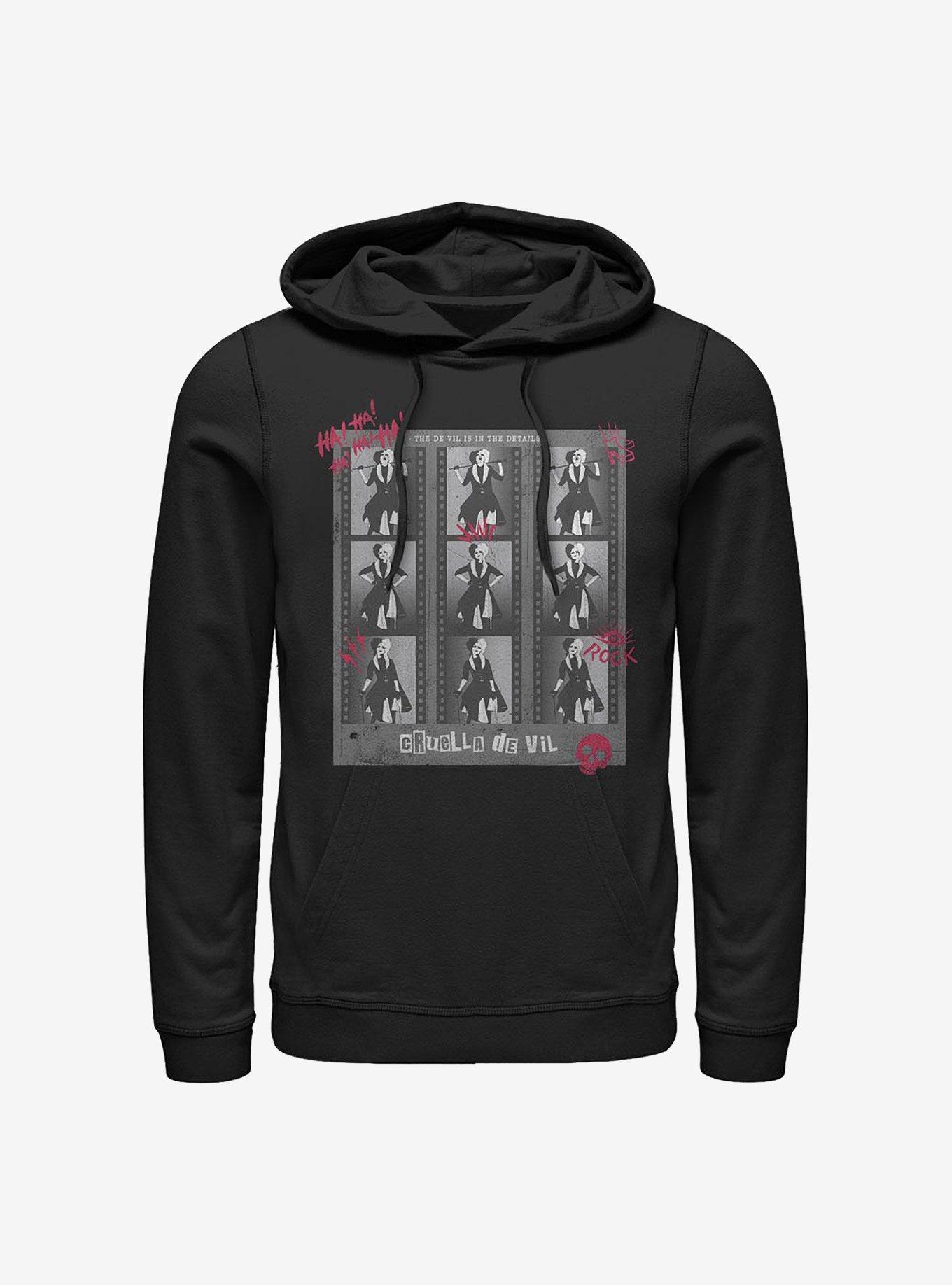 Disney Cruella Film Negatives Hoodie, BLACK, hi-res