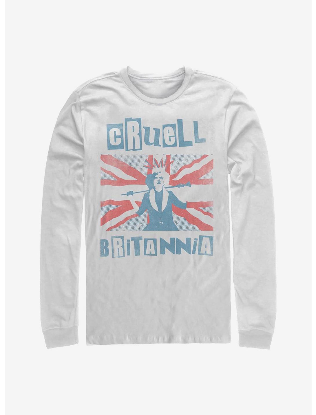Disney Cruella Cruell Britannia Long-Sleeve T-Shirt, WHITE, hi-res
