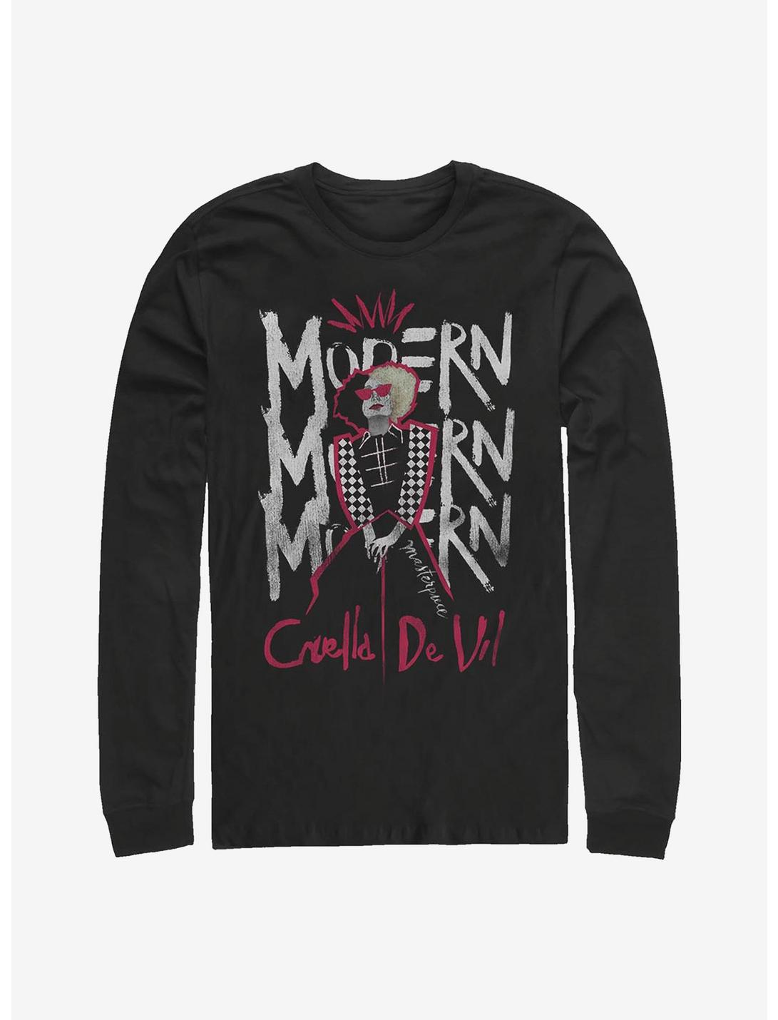 Disney Cruella Modern Masterpiece Long-Sleeve T-Shirt, BLACK, hi-res