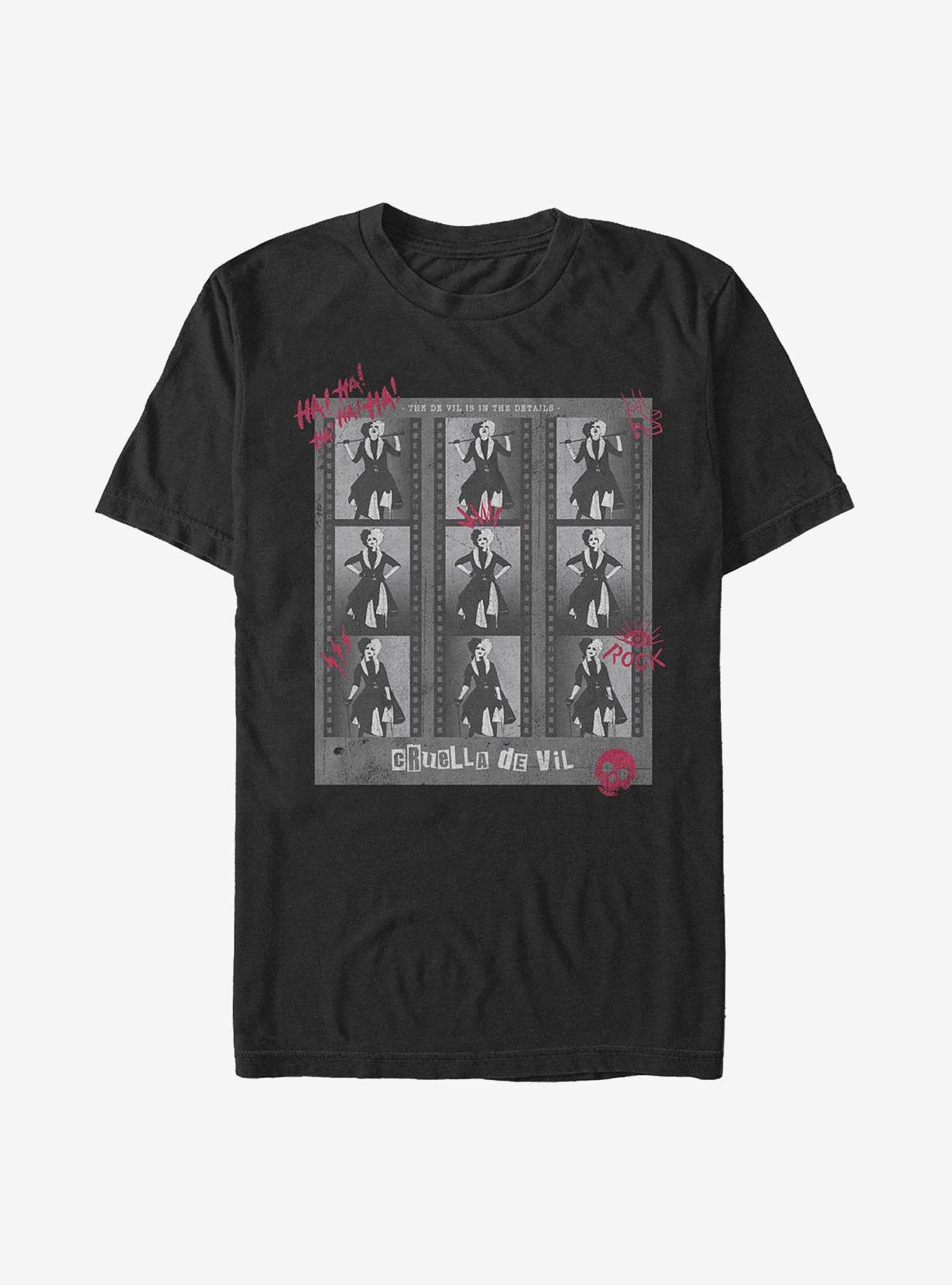 Disney Cruella Film Negatives T-Shirt, BLACK, hi-res