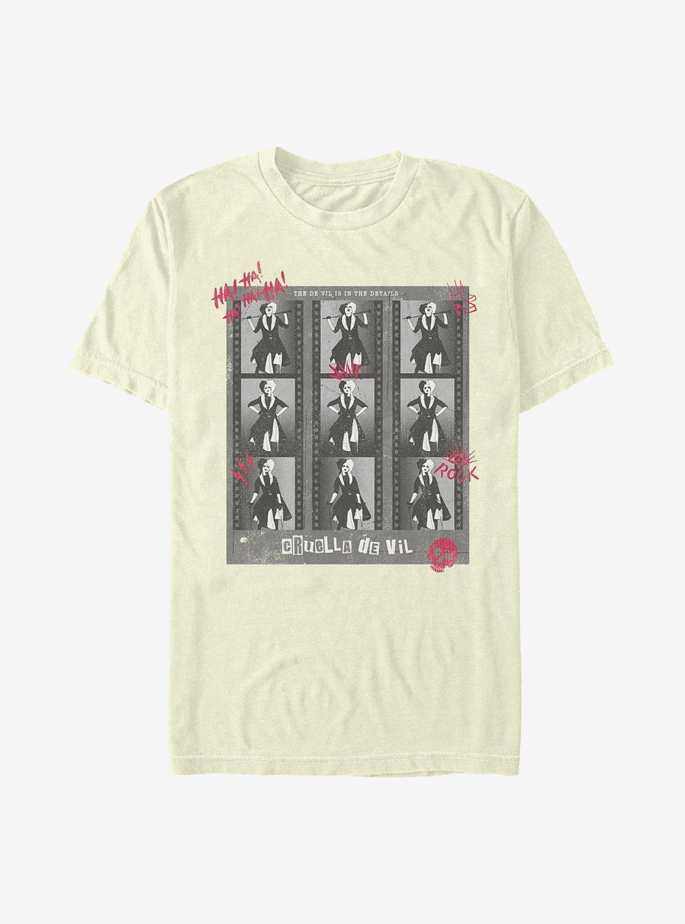 Disney Cruella Film Negatives T-Shirt, NATURAL, hi-res