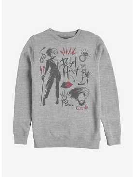 Disney Cruella Fashion Sketches Crew Sweatshirt, , hi-res