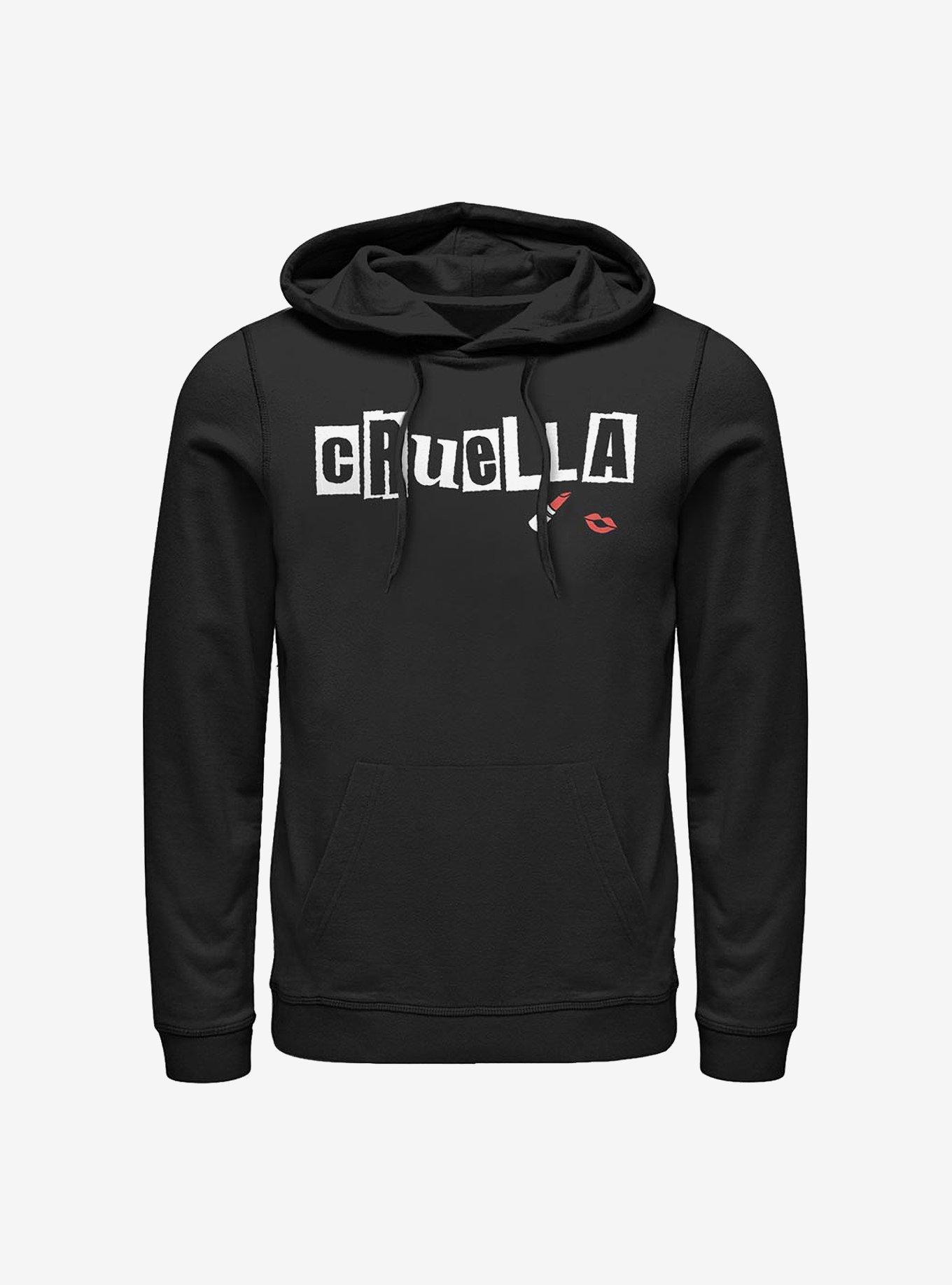 Disney Cruella Name Cut Out Letters Hoodie, BLACK, hi-res