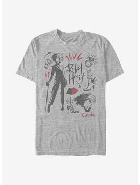 Disney Cruella Fashion Sketches T-Shirt, ATH HTR, hi-res