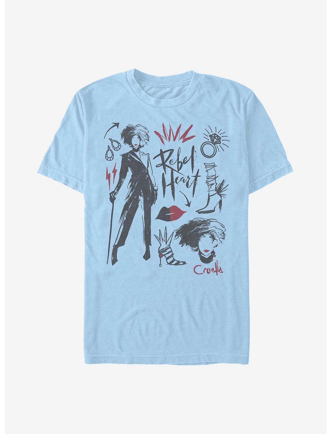 Disney Cruella Fashion Sketches T-Shirt, LT BLUE, hi-res