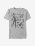 Disney Cruella Fashion Sketches T-Shirt, SILVER, hi-res