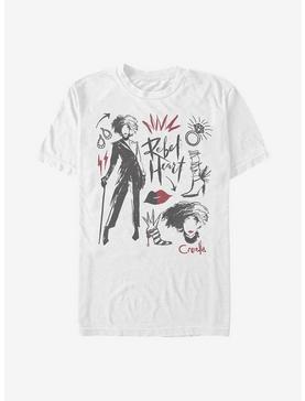 Disney Cruella Fashion Sketches T-Shirt, WHITE, hi-res
