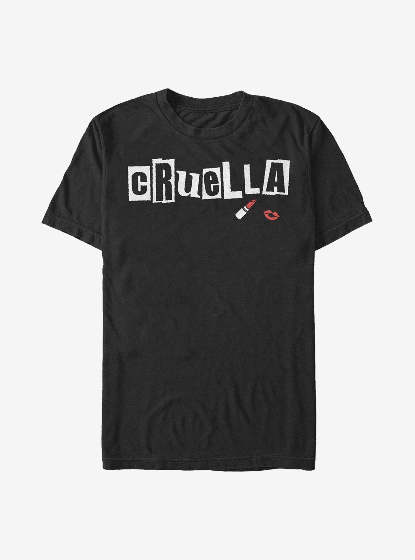 Disney Cruella Name Cut Out Letters T-Shirt, BLACK, hi-res