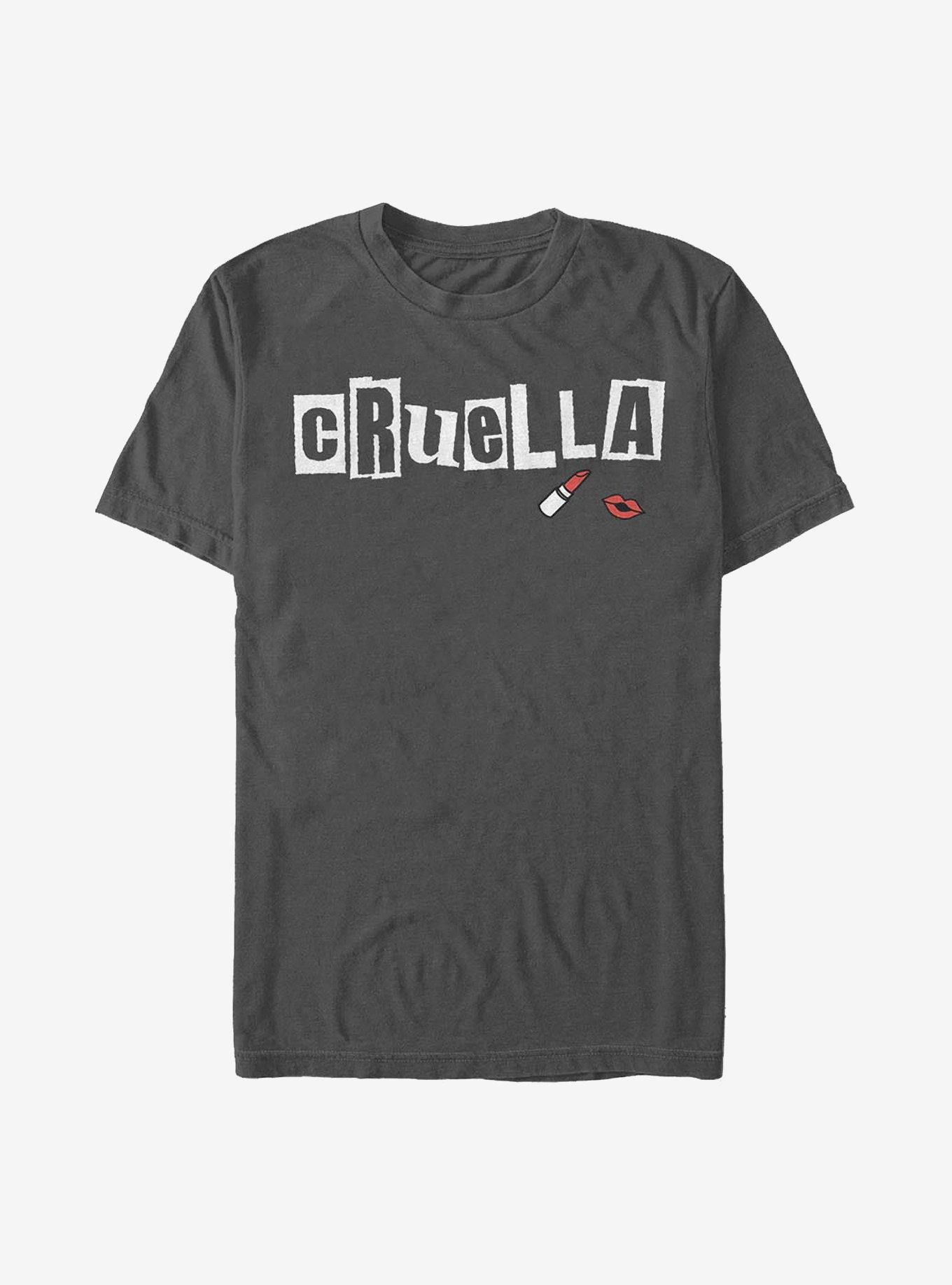 Disney Cruella Name Cut Out Letters T-Shirt, CHARCOAL, hi-res