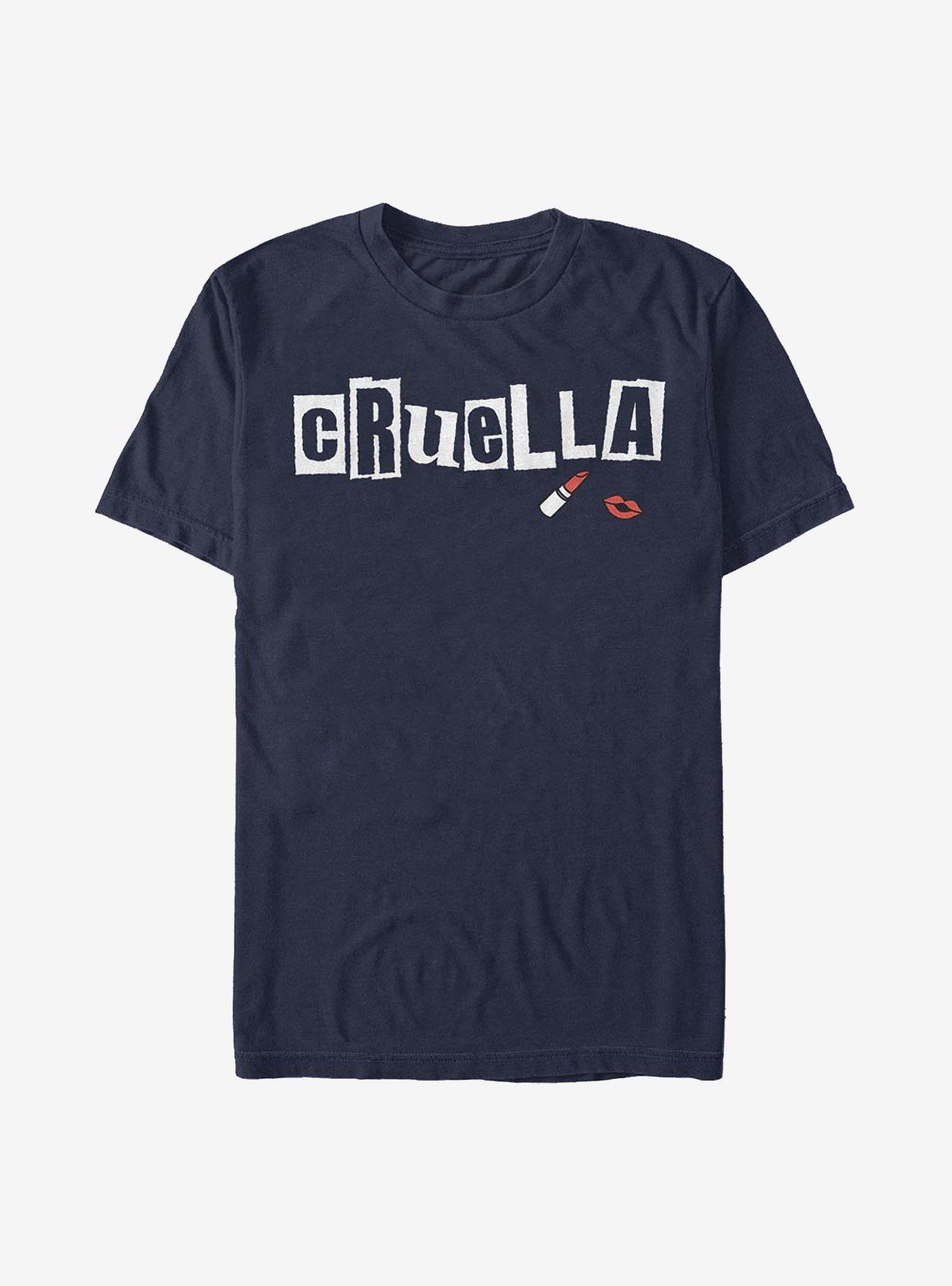 Disney Cruella Name Cut Out Letters T-Shirt, NAVY, hi-res