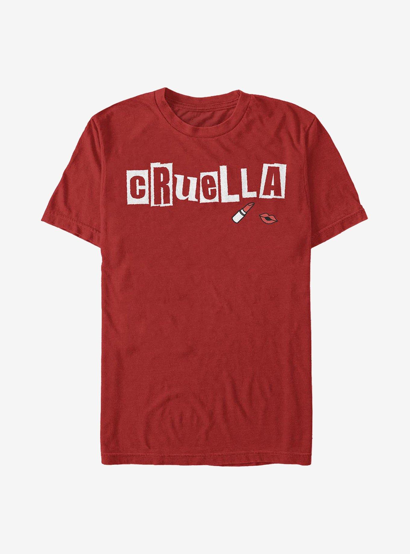 Disney Cruella Name Cut Out Letters T-Shirt, RED, hi-res