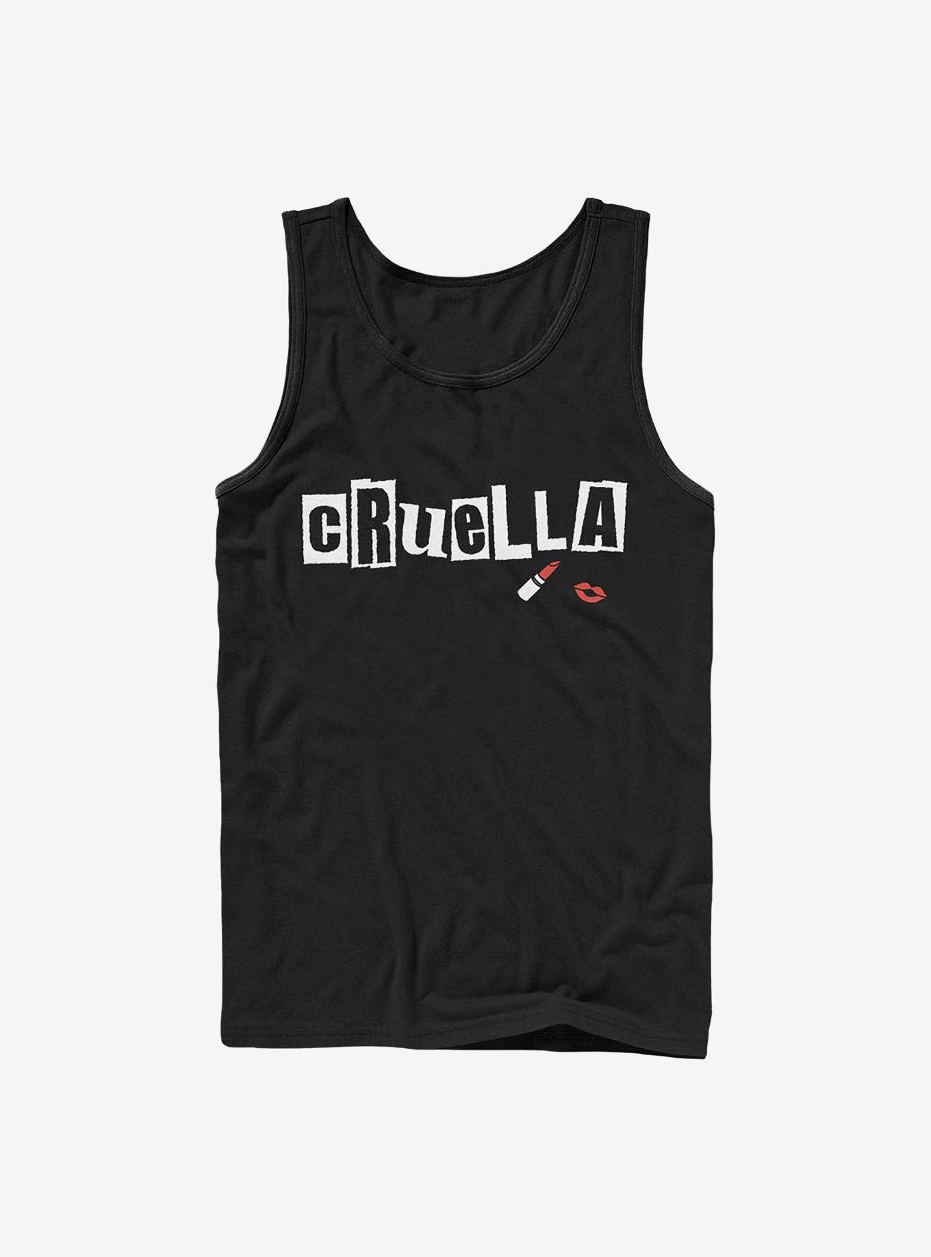 Disney Cruella Name Cut Out Letters Tank, BLACK, hi-res