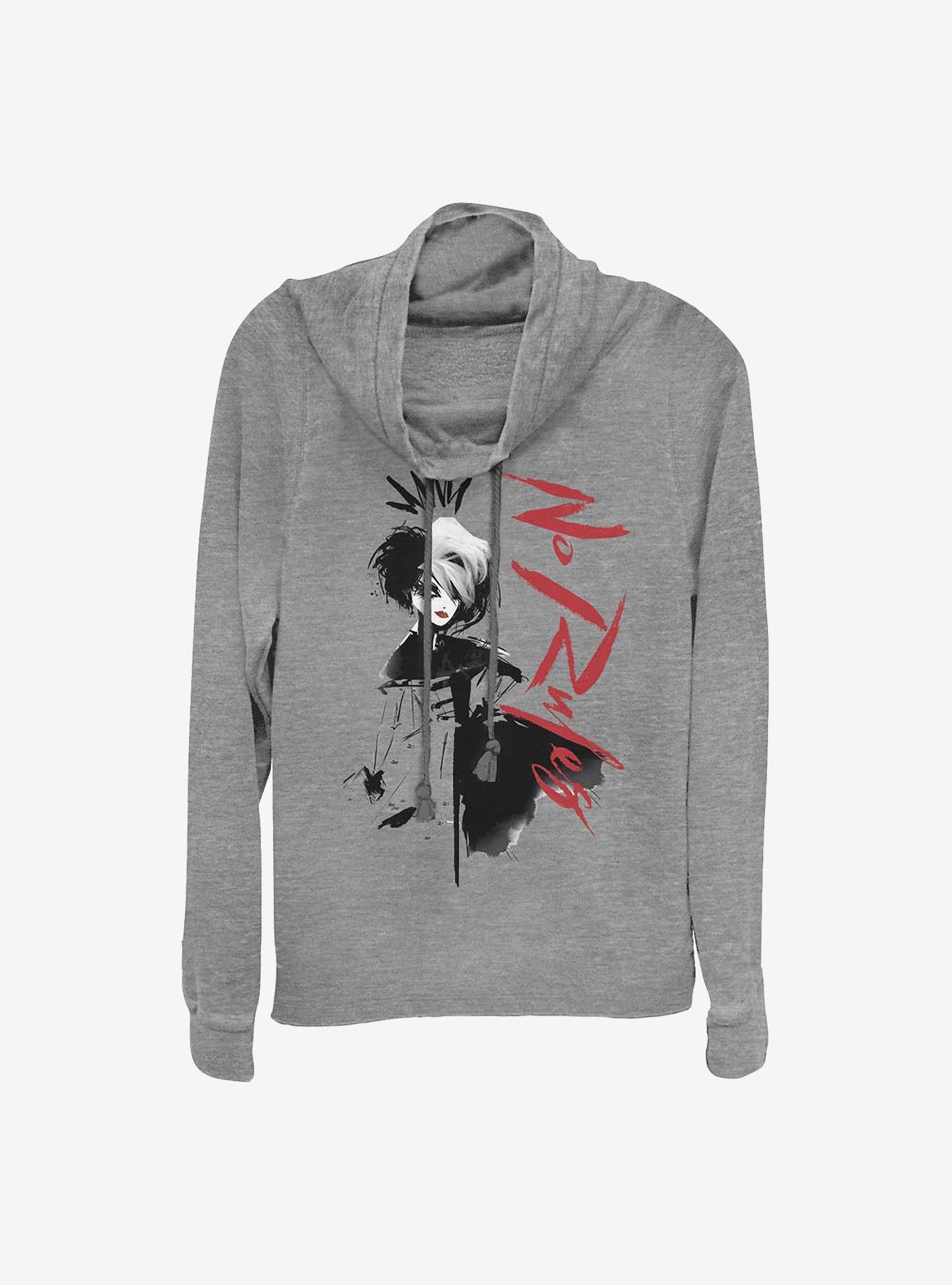 Disney Cruella No Rules Art Cowlneck Long-Sleeve Girls Top, , hi-res