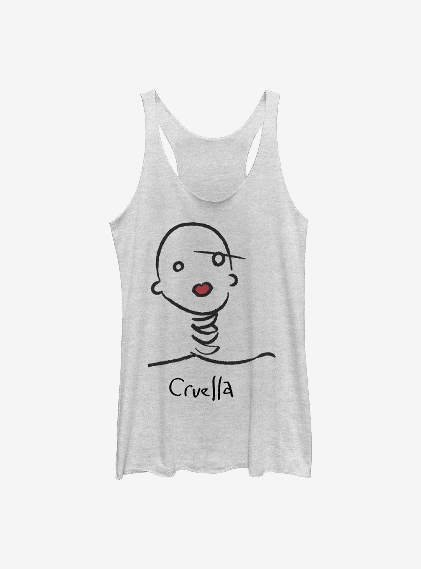 Disney Cruella Doodle Girls Tank, WHITE HTR, hi-res