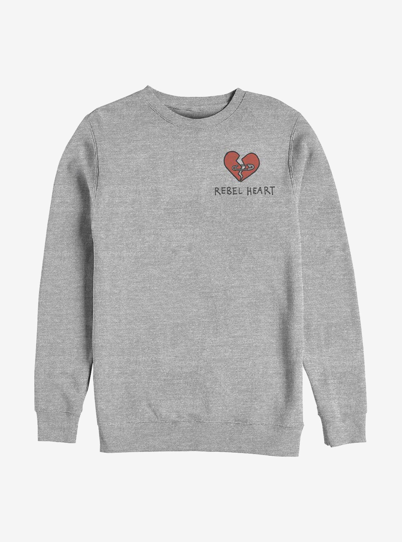 Disney Cruella Rebel Heart Crew Sweatshirt, ATH HTR, hi-res