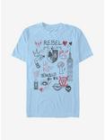 Disney Cruella Rebel Queen Doodles T-Shirt, LT BLUE, hi-res