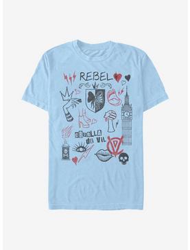 Disney Cruella Rebel Queen Doodles T-Shirt, LT BLUE, hi-res